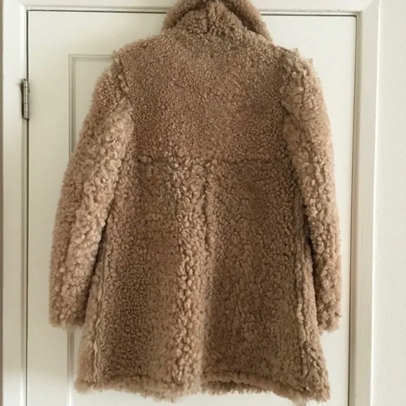 Women's Tan Shearling Coat - Picture 2 of 4